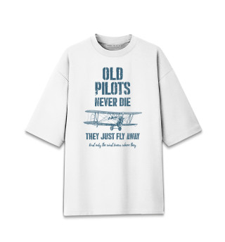 Мужская футболка оверсайз Старые пилоты не умирают