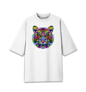 Мужская Хлопковая футболка оверсайз Color tiger