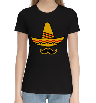 Женская Хлопковая футболка Мексиканское Сомбреро