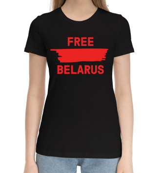 Женская Хлопковая футболка Free Belarus