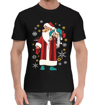 Мужская Хлопковая футболка Дед мороз и снегурка