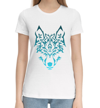 Женская Хлопковая футболка Волк