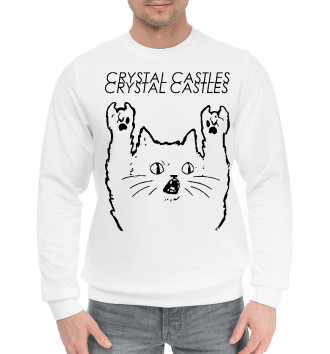Мужской Хлопковый свитшот Crystal Castles - Rock Cat