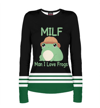 Женский Лонгслив Milf Man I love Frogs