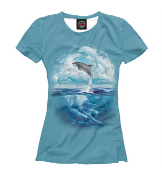 Женская футболка Дельфины