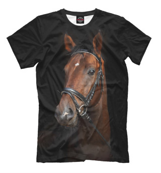 Мужская футболка Гнедая лошадь