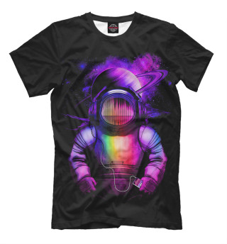 Мужская футболка Космонавт с айподом