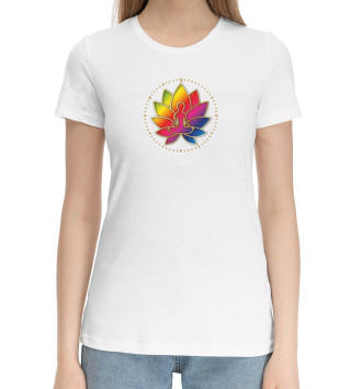 Женская Хлопковая футболка Медитация