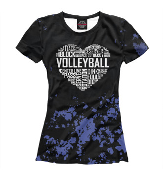 Женская Футболка Volleyball  Heart