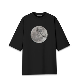 Женская Хлопковая футболка оверсайз Луна