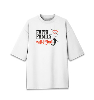 Женская Хлопковая футболка оверсайз Волейбольная семья