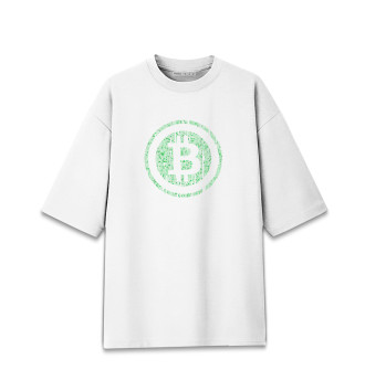 Мужская Хлопковая футболка оверсайз Bitcoin / Биткоин