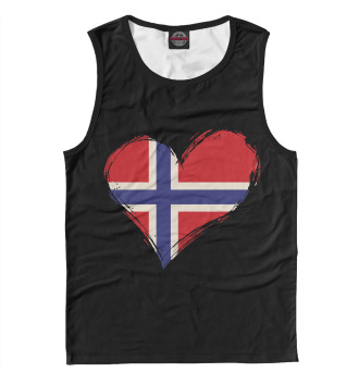 Мужская Майка Сердце Норвегии (флаг)