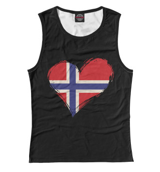 Женская Майка Сердце Норвегии (флаг)