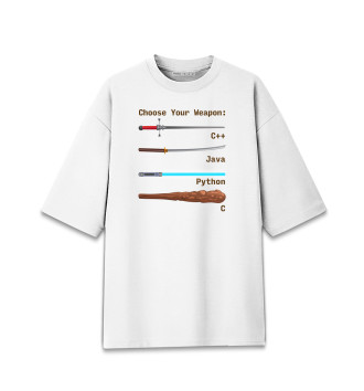 Хлопковая футболка оверсайз для девочек Python C Plus Plus Java C