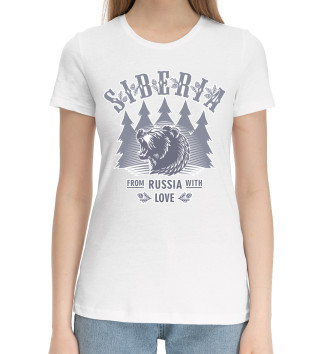 Женская Хлопковая футболка Русский Медведь