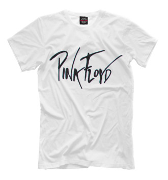 Мужская Футболка Pink Floyd: Пинк Флойд надпись на белом