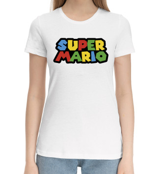 Женская Хлопковая футболка Super Mario