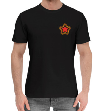 Мужская Хлопковая футболка Звезда Георгиевская Лента