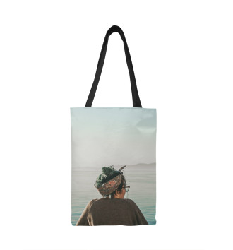 Сумка-шоппер Девушка на фоне моря