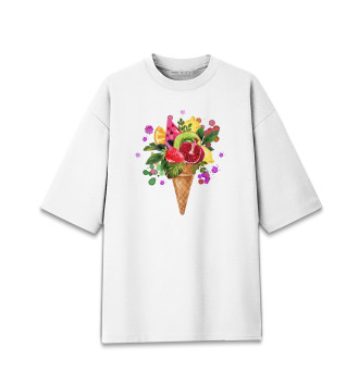 Женская Хлопковая футболка оверсайз Мороженка из фруктов