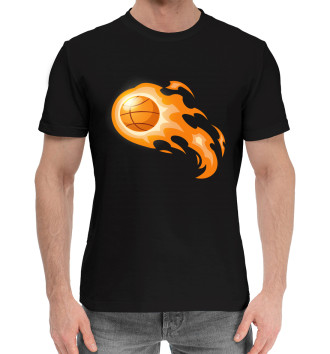 Мужская Хлопковая футболка Мяч в огне