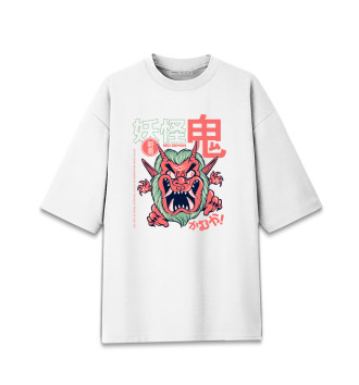 Мужская Хлопковая футболка оверсайз Oni Demon Yokai