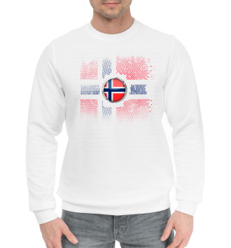 Мужской Хлопковый свитшот Флаг Норвегии