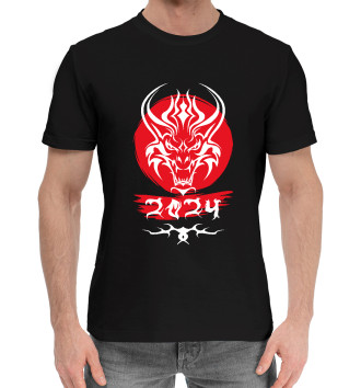 Мужская Хлопковая футболка Дракон 2024