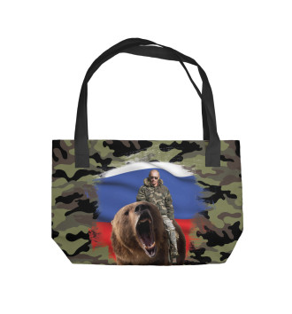 Пляжная сумка Путин на медведе