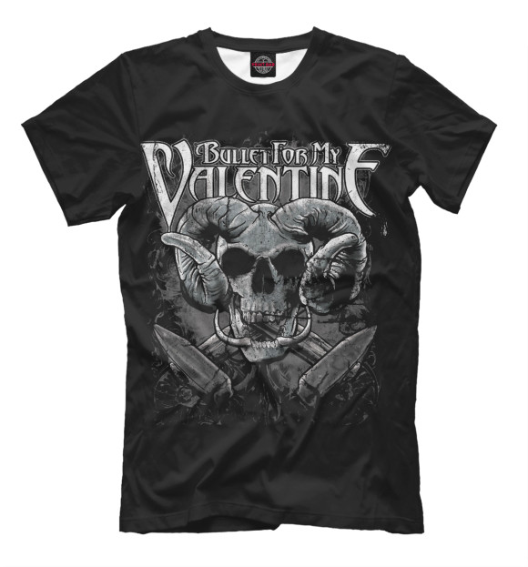 Женская футболка с изображением Bullet for My Valentine цвета Черный
