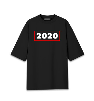 Мужская Хлопковая футболка оверсайз 2020 - в красной рамке