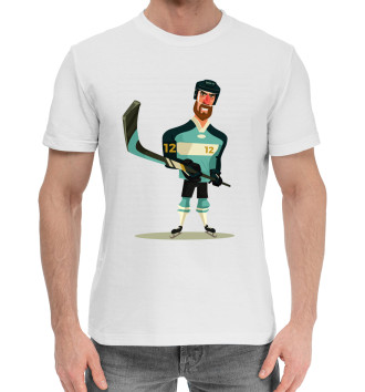 Мужская Хлопковая футболка Хоккеист
