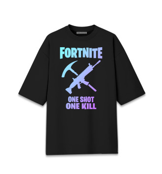 Женская Хлопковая футболка оверсайз Fortnite, One ShotOne Kill