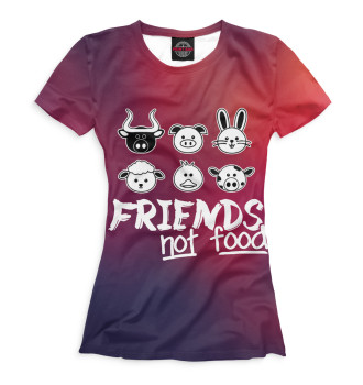 Женская Футболка Friends Not Food