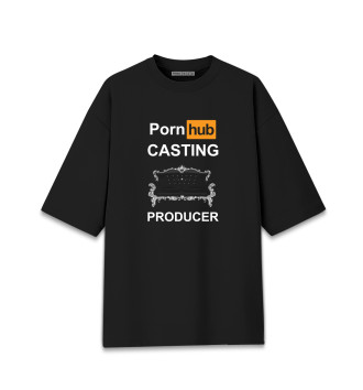 Женская Хлопковая футболка оверсайз Кастинг продюсер Pornhub