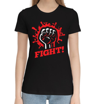 Женская Хлопковая футболка FIGHT