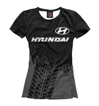 Женская Футболка Hyundai Speed Tires (темный фон)