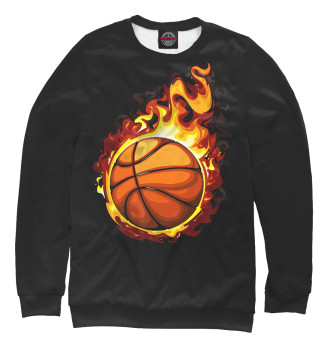 Женский Свитшот Баскетбольный мяч в огне