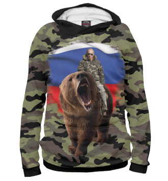 Мужское Худи Путин на медведе