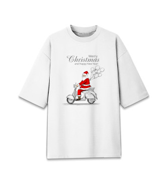 Хлопковая футболка оверсайз для мальчиков Merry Christmas