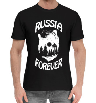 Мужская Хлопковая футболка Россия навсегда.
