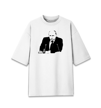 Мужская Хлопковая футболка оверсайз Путин