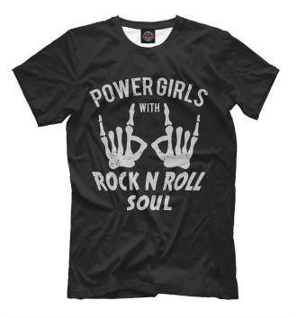 Мужская Футболка Power Girls with Rock n Roll