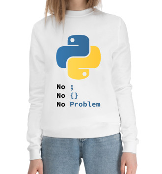 Женский Хлопковый свитшот Python No Problem