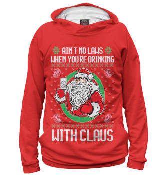 Худи для мальчиков Ain't no laws when you're drinking with claus