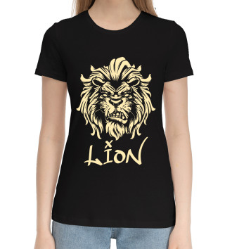 Женская Хлопковая футболка Lion