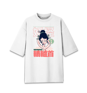 Женская Хлопковая футболка оверсайз Рокурокуби Ёкай