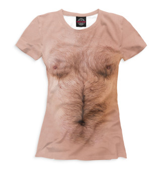 Женская футболка Волосатая грудь