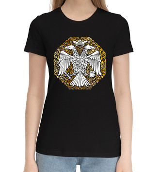 Женская Хлопковая футболка Византийский двуглавый орёл